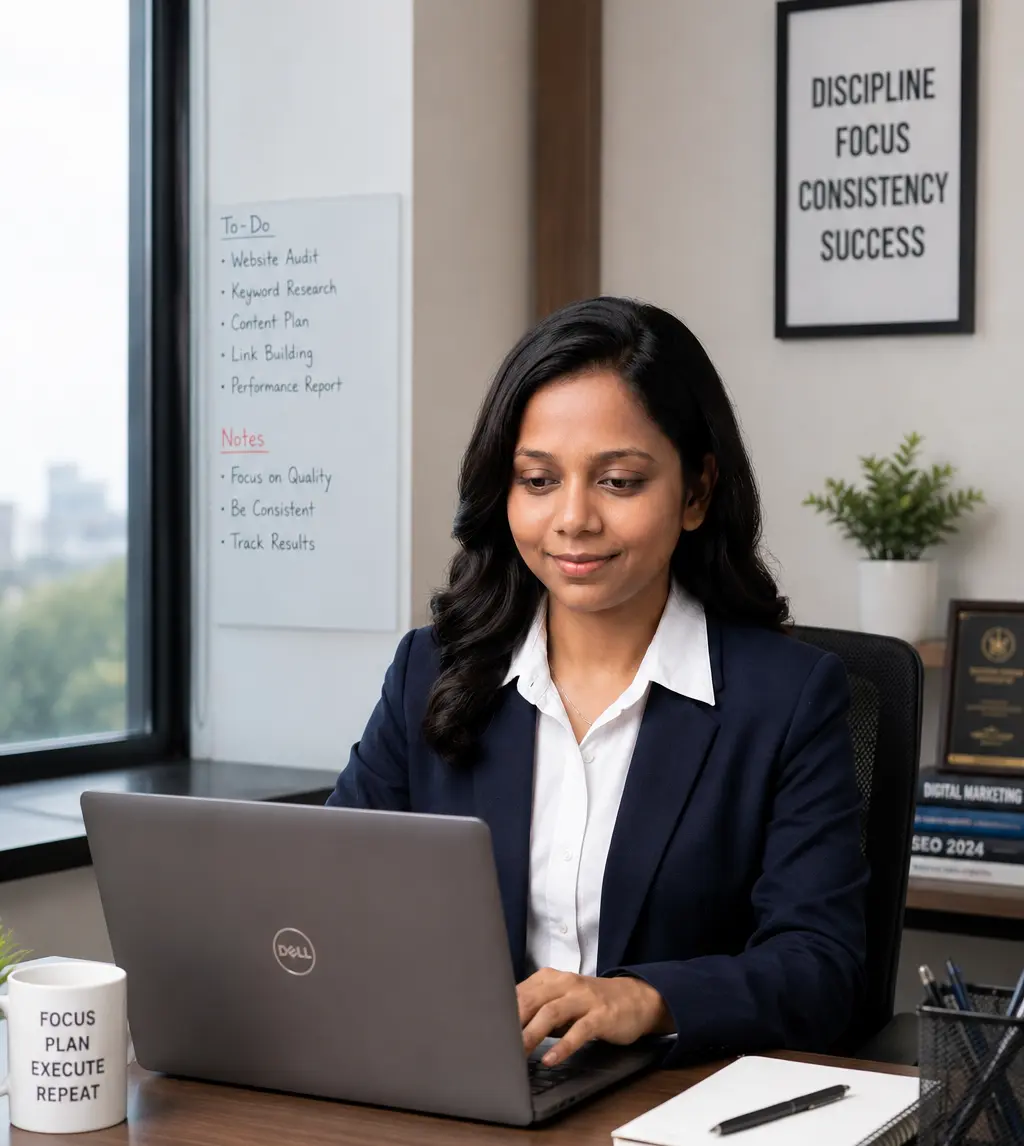 Stuti Chowdhari working on digital marketing projects